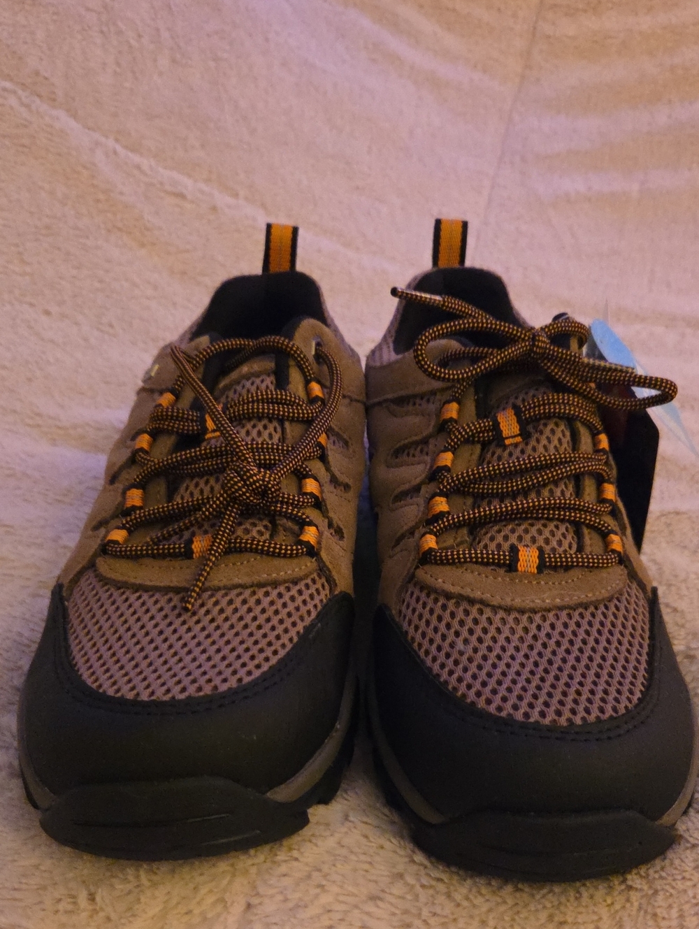 Ozark Trail Men's Brown and Black Trail Running Sneakers with Yellow Accents